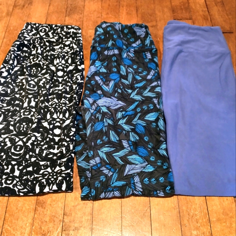 LuLaRoe One Size Leggings Lot 3 Pairs